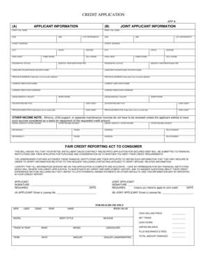 Credit Application Form