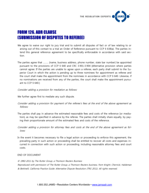 ADR Clause for Submission of Disputes to Referee