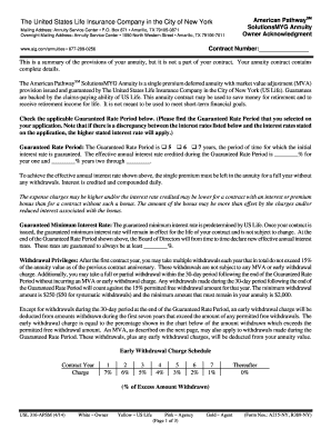 American PathwaySM SolutionsMYG Annuity Owner Acknowledgment
