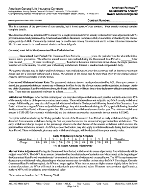 American Pathway SolutionsMYG Annuity Owner Acknowledgment