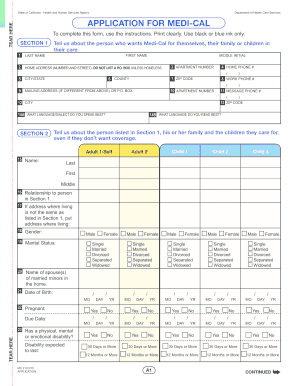 Medi-Cal Application Form