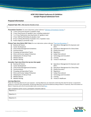 ACRP Conference Proposal Submission Form