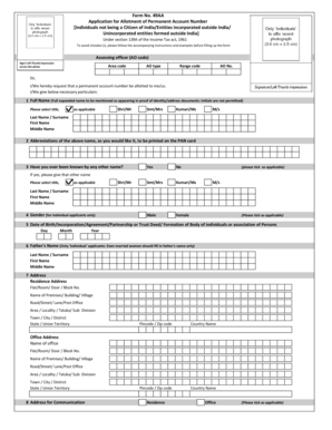 Form 49AA Application for Permanent Account Number