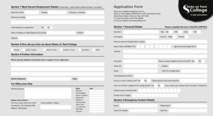 Stoke on Trent College Application Form