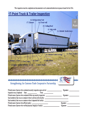 US Container Security Inspection Form