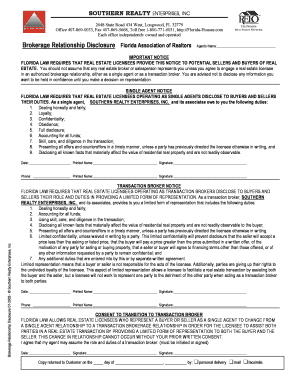 Florida Brokerage Relationship Disclosure