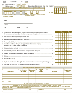 Oklahoma Consumer Use Tax Report