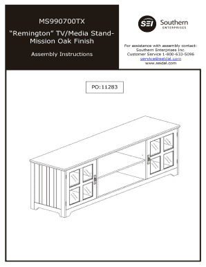 Assembly Instructions - Southern Enterprises