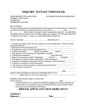 Employment Verification Form