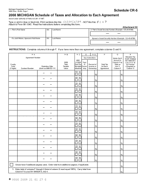 Michigan Schedule of Taxes and Allocation