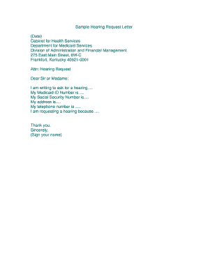 Sample Hearing Request Letter