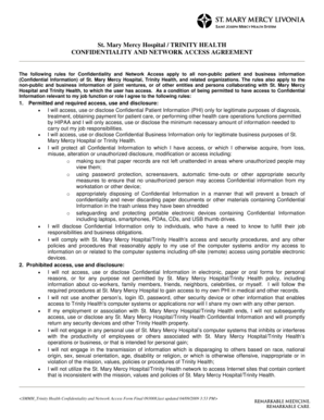 St. Mary Mercy Hospital Confidentiality Agreement