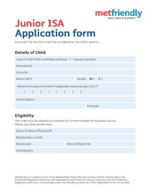 Junior ISA Application Form