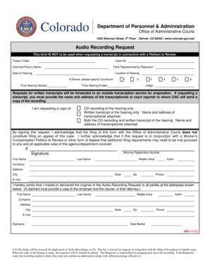 Colorado Audio Recording Request