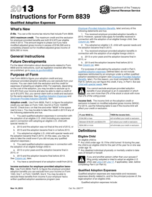 IRS Form 8839 Instructions