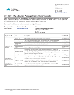 Florida Virtual Academy Enrollment Application
