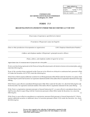 Form F-3 Registration Statement