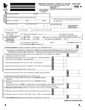 Nebraska Individual Income Tax Return Form 1040N
