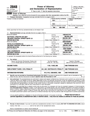 IRS Form 2848 Power of Attorney