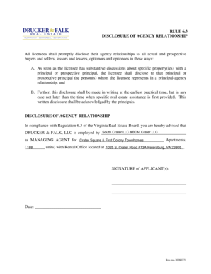 Virginia Disclosure of Agency Relationship