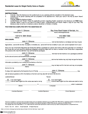 Florida Residential Lease Agreement