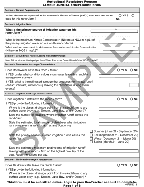 California Annual Compliance Form - Agricultural
