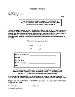 High risk consent form for icu - psni legal services