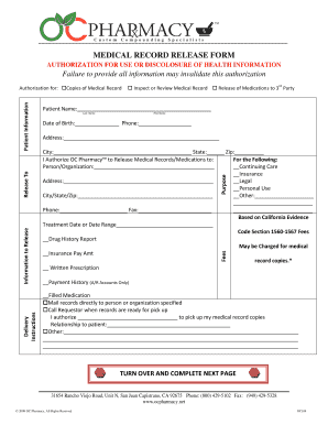 Medical Record Release Form