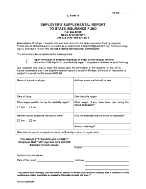 Employer Supplemental Report to State Insurance Fund