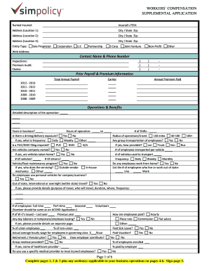 Workers Compensation Supplemental Application