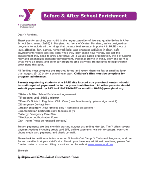 Before & After School Enrichment Registration Form