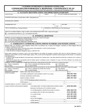 California Emergency Response Contingency Plan
