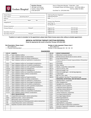 Medical Nutrition Therapy Dietitian Referral Form