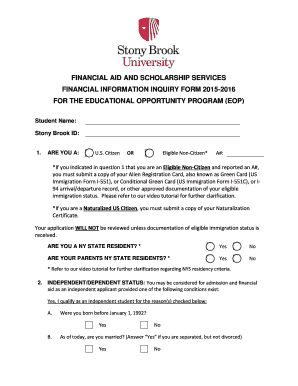 Financial Aid Information Inquiry Form