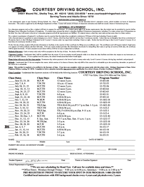 Michigan Driver Education Segment II Agreement