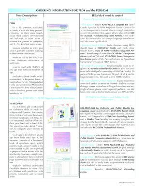 PEDS Developmental Screening Form