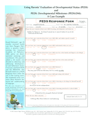 Speech milestones chart - peds form download