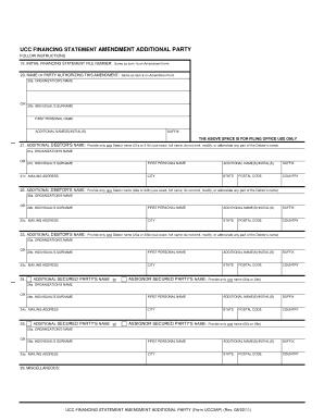 UCC Financing Statement Amendment Additional Party