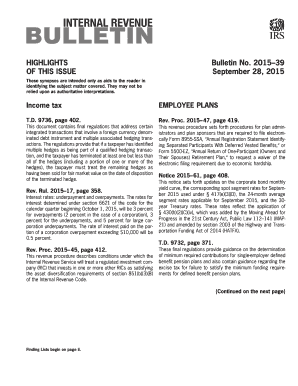 IRS Bulletin 2015-39