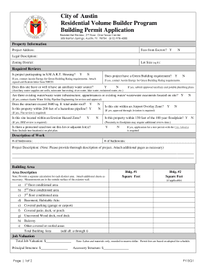 Residential Volume Builder Program Building Permit Application - austintexas