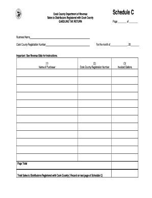 Cook County Gasoline Tax Return Schedule C