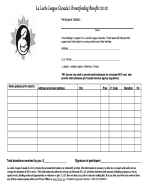 La Leche League Canada Donation Form