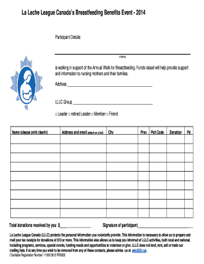 La Leche League Canada Breastfeeding Event Registration