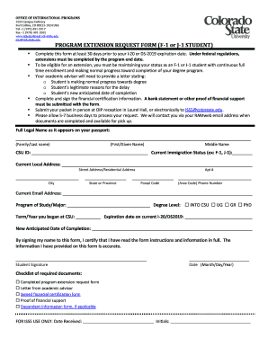 Program Extension Request Form