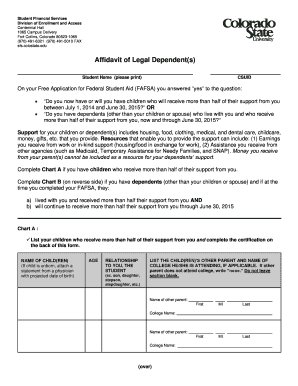 Affidavit of Legal Dependent(s)