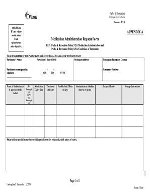 Medication Administration Request Form