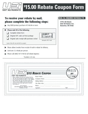 UEI Rebate Coupon Form