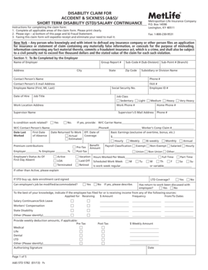Disability Claim Form