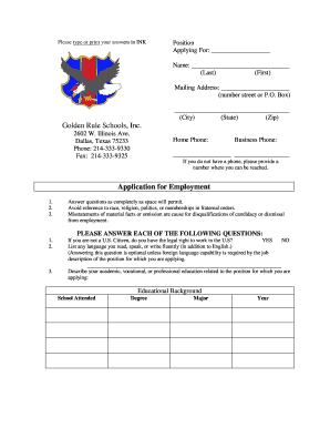 Application for Employment