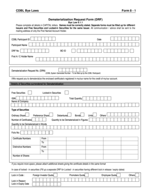 CDBL Dematerialization Request Form